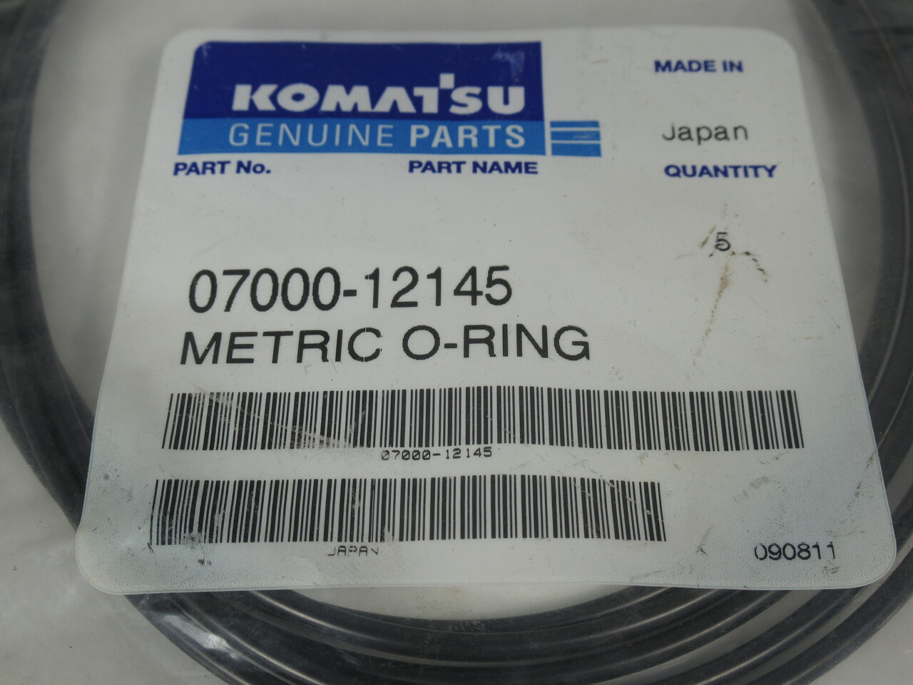 Komatsu 07000-12145 Metric O-Ring 144.4mm D 3.1mm W 5-Pack NEW