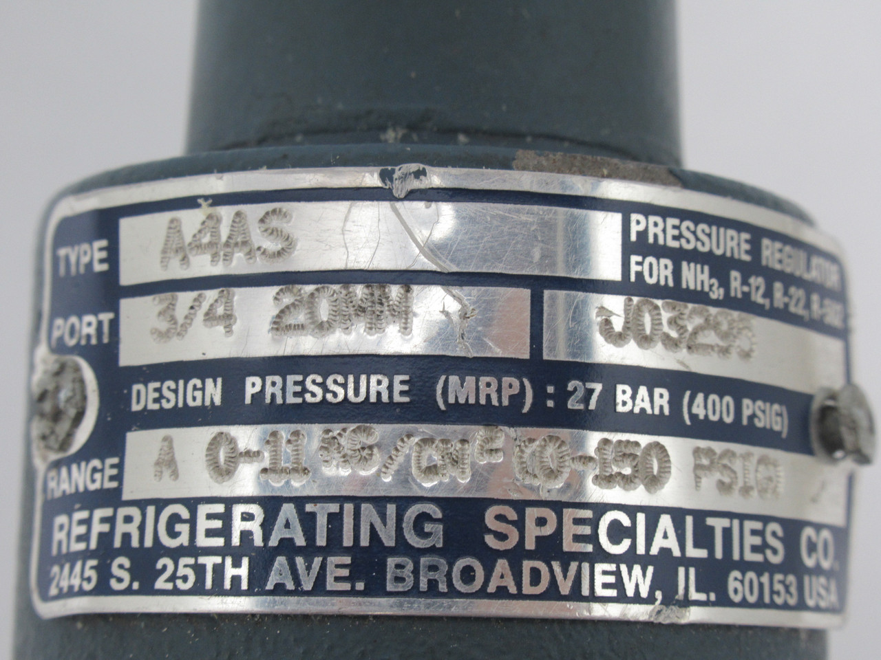 Parker A4AS Inlet Pressure Regulator 3/4" Port 0-11kg/cm2 0-150 psig USED