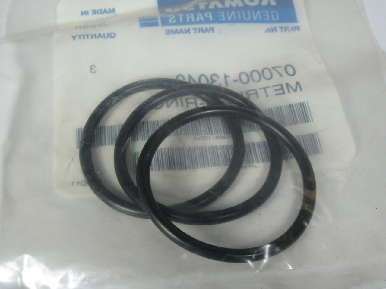 Komatsu 07000-13042 Metric O-Ring 41.7mm D 3.5mm W 3-Pack NEW
