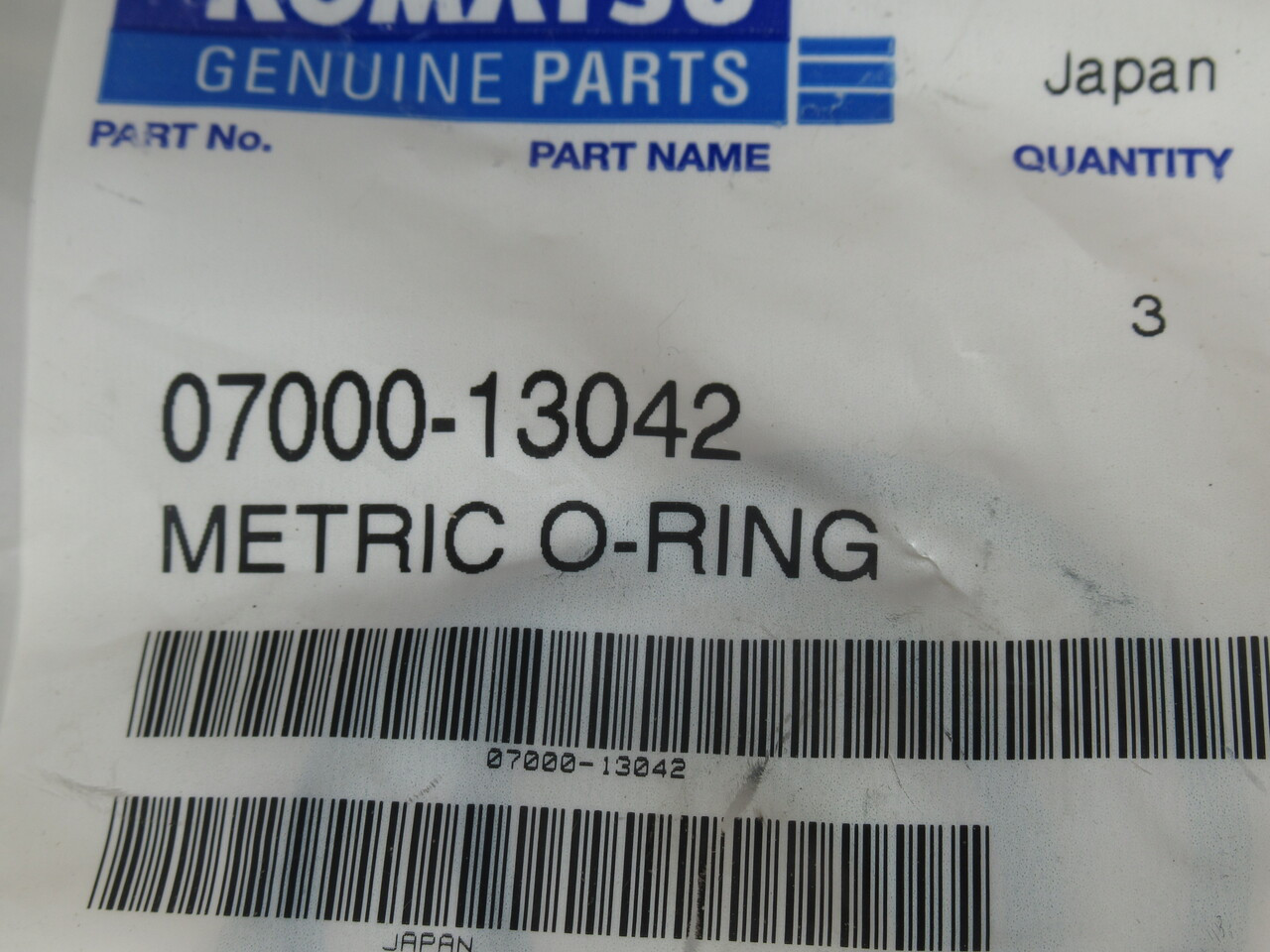 Komatsu 07000-13042 Metric O-Ring 41.7mm D 3.5mm W 3-Pack NEW