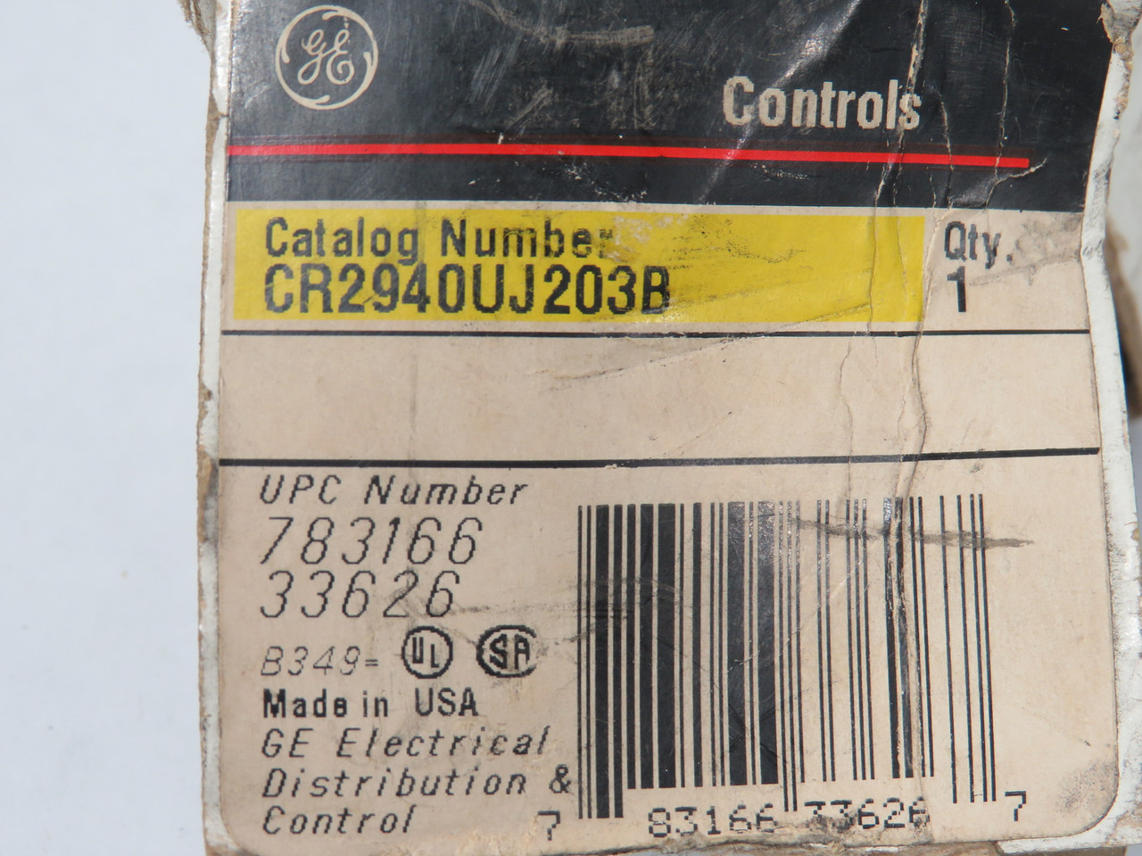General Electric CR2940UJ203B Extended Push Button 600V 2NO NC Black BOX DMG NEW