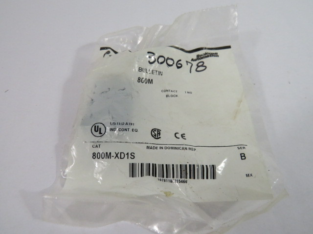 Allen-Bradley 800M-XD1S Contact Block 1 N/O 110-300VAC ! NWB !