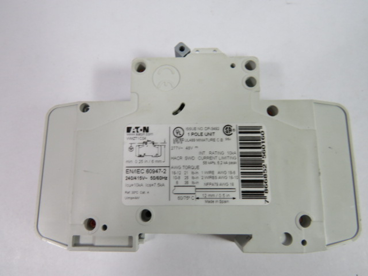 Eaton WMZT1C04 Circuit Breaker 1 Pole 10kA 277VAC 48VDC 4A USED