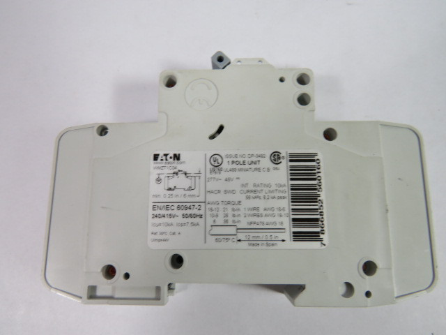 Eaton WMZT1C04 Circuit Breaker 1 Pole 10kA 277VAC 48VDC 4A USED