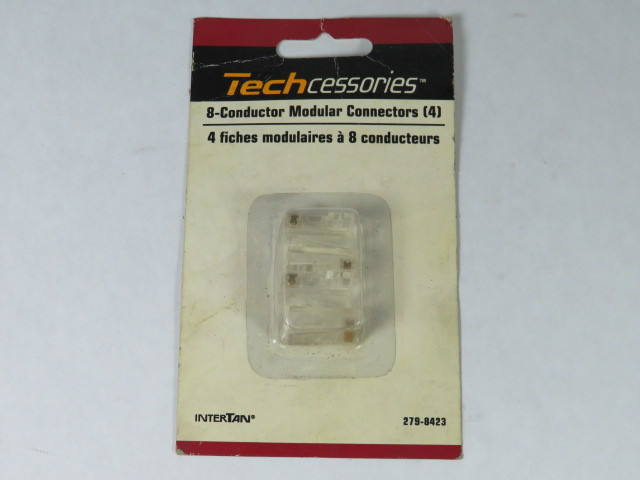 Techcessories 279-8423 8-Conductor Modular Connector 4-Pack NEW