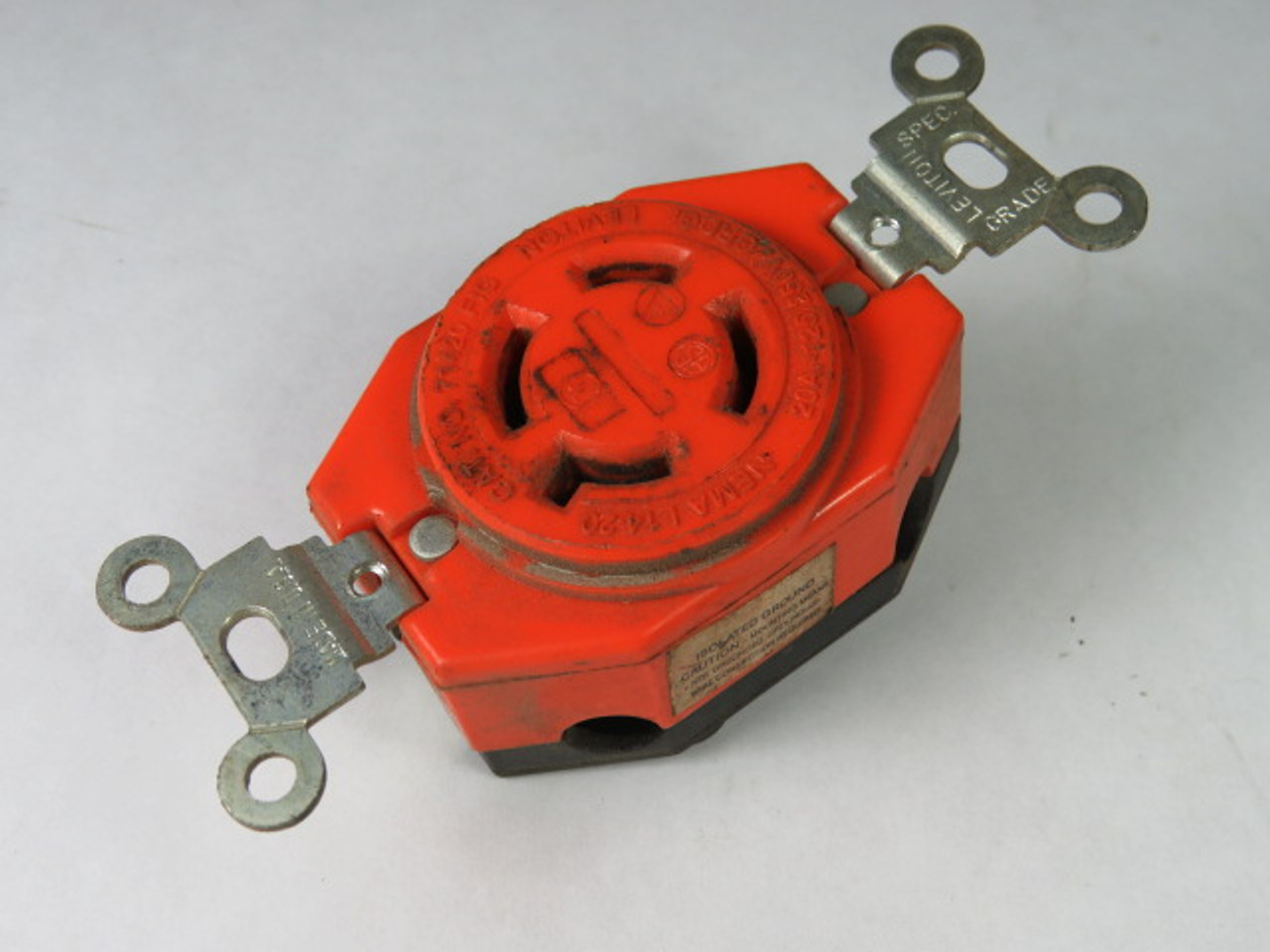 Leviton 71420-IG Locking Receptacle 20A 125/250V 4W 3-Pole USED