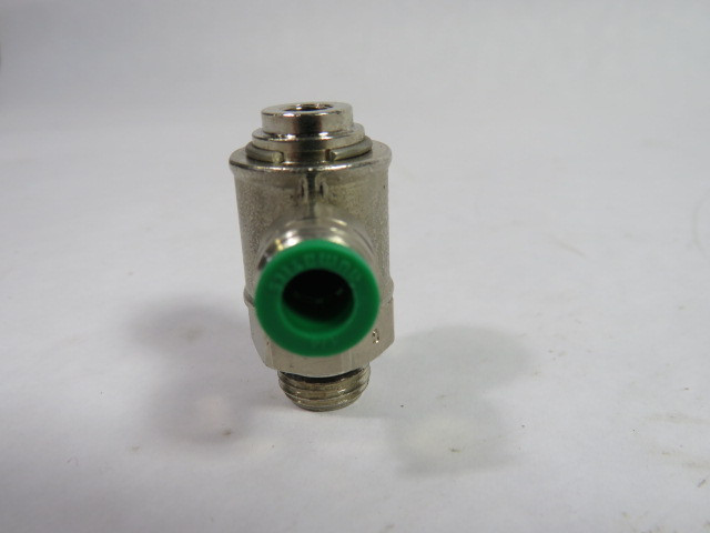 Numatics IN135C-104-020 Male Flow Control Valve 1/4" Tube 1/8" Port USED