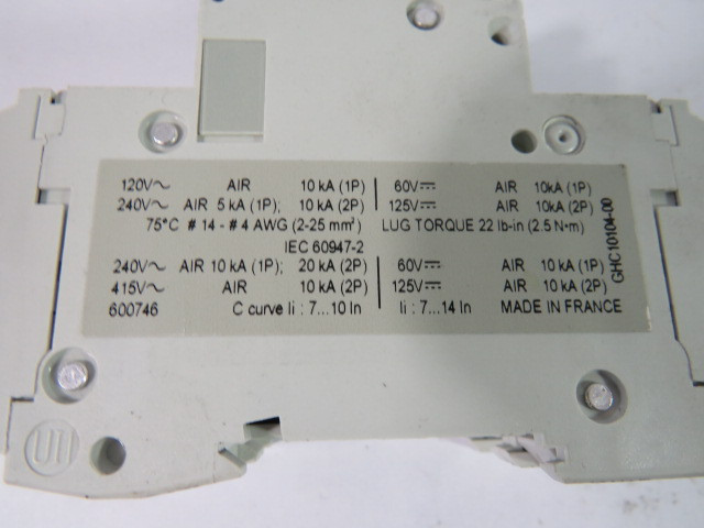 Merlin Gerin 60134 Mini Circuit Breaker 240V 2-Pole 0.5A USED