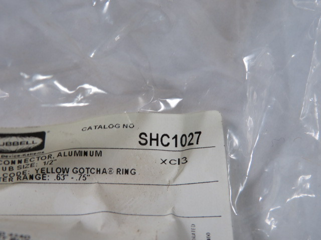 Hubbell SHC1027 Cord Connector Aluminum NPT-1/2" Dia. Range-.63"-.75" NWB