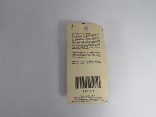 Radio Shack 274-234 Molded Nylon Connector 4-Conductor Female 250V 8A NEW