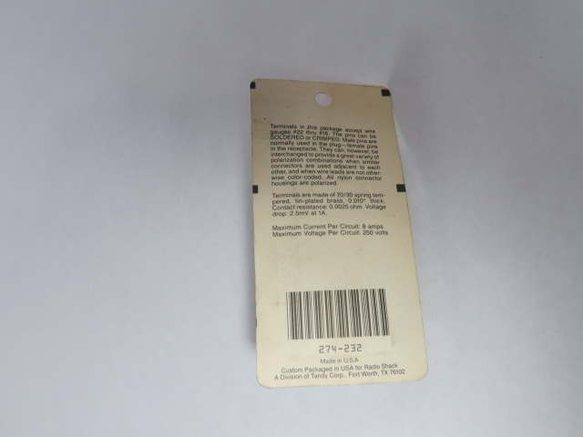Radio Shack 274-232 Molded Nylon Connector 12-Conductor Male 250V 8A DMG PKG NEW