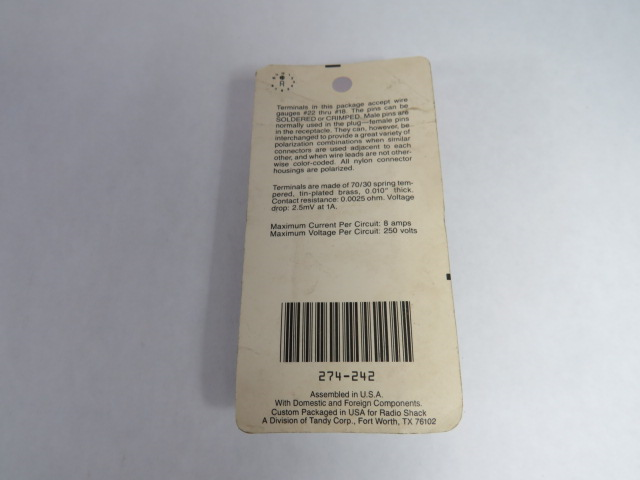 Radio Shack 274-242 Molded Nylon Connector 12-Conductor Female 250V 8A NEW