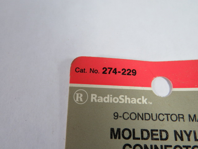 Radio Shack 274-229 Molded Nylon Connector 9-Conductor Male 250V 8A NEW