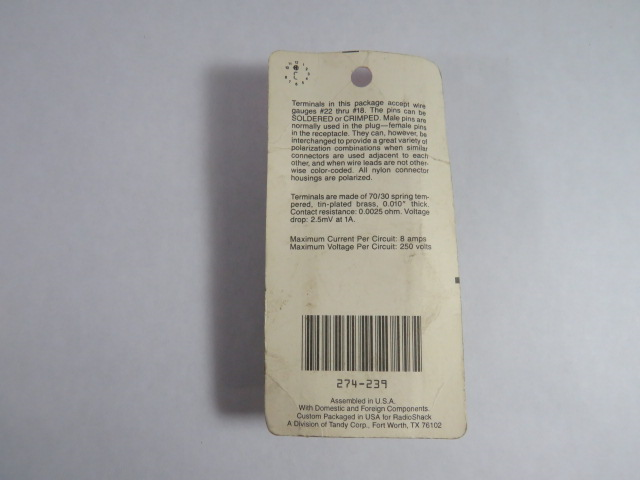 Radio Shack 274-239 Molded Nylon Connector 9-Conductor Female 250V 8A NEW