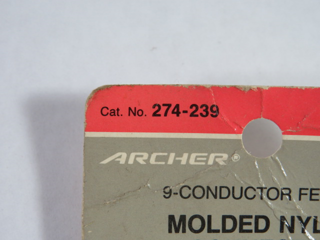 Archer 274-239 Molded Nylon Connector 9-Conductor Female 250V 8A NEW