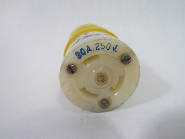 Hubbell 26CM23 Straight Blade Connector 30A 250V 3W 2P USED