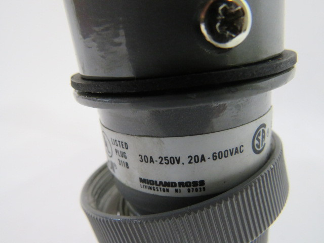Russellstoll 3760 Plug 30A@250V 20A@600VAC 3W 4P USED