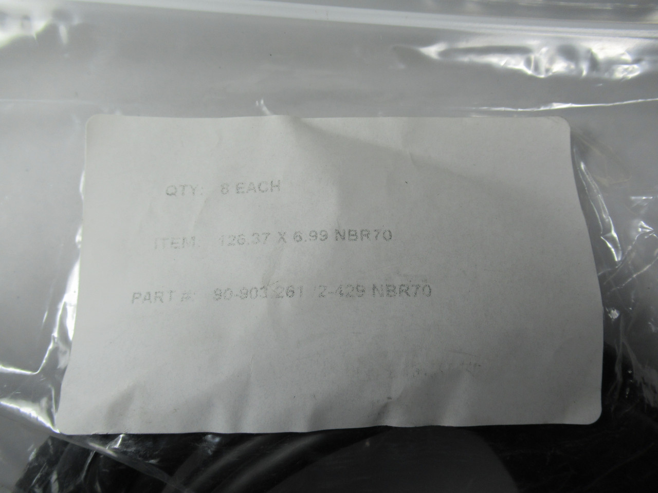 Metric Seals Inc. 2-429NBR70 Nitrile O-Ring 126.37x6.99mm 8-Pack NWB