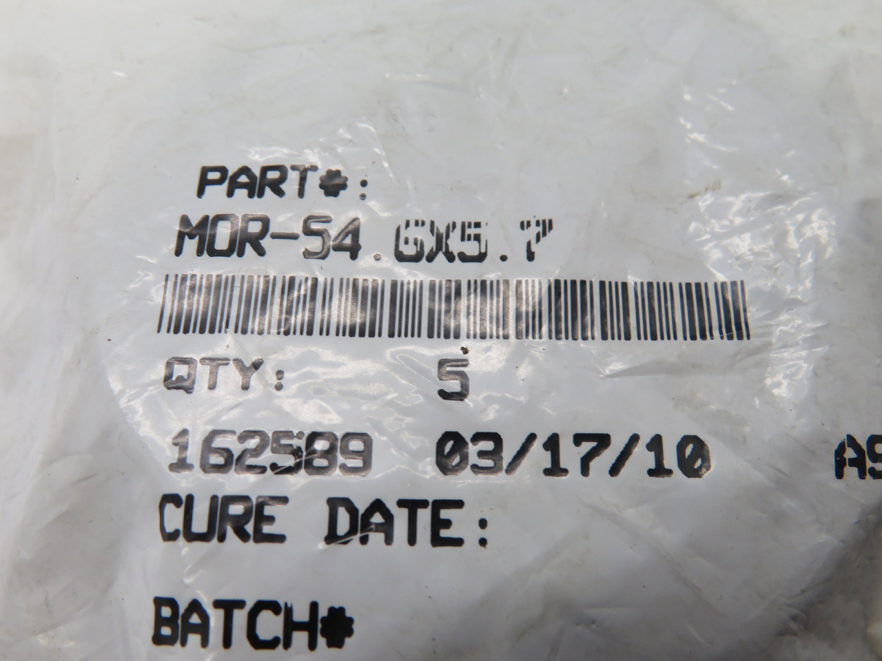 Hercules MOR-54.6X5.7 Nitrile O-Ring 66mmOD 54.6mmID 5.7mmW Lot/8 Holey Bag NWB