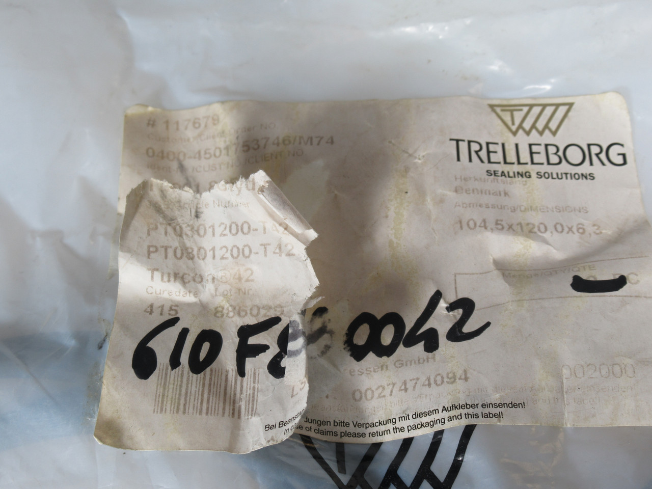 Trelleborg Sealing Solutions PT0301200-T42 Turcon Glyd Ring Lot of 8 OPEN NWB