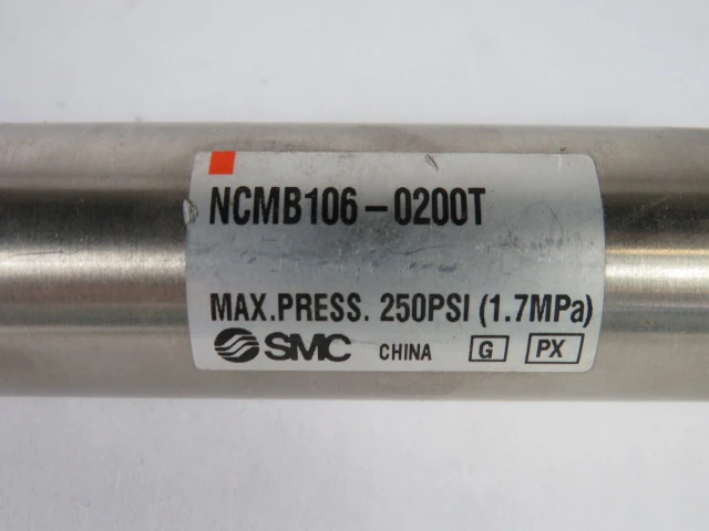 SMC NCMB106-0200T Air Cylinder Max.Press. 250PSI (1.7MPa) USED