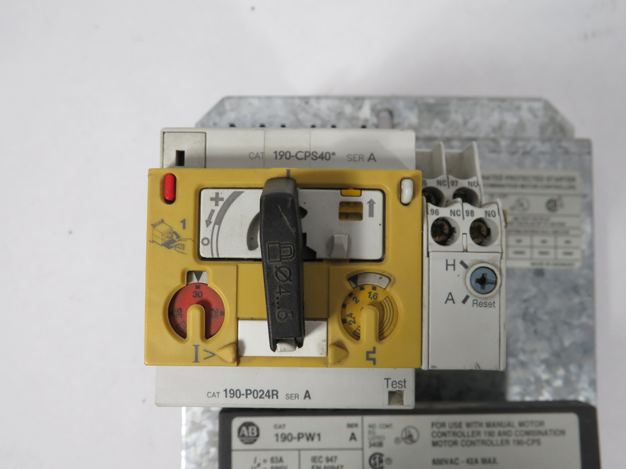 Allen-Bradley 190R-CPS40Z Modular Reversing Starter System 24VDC USED