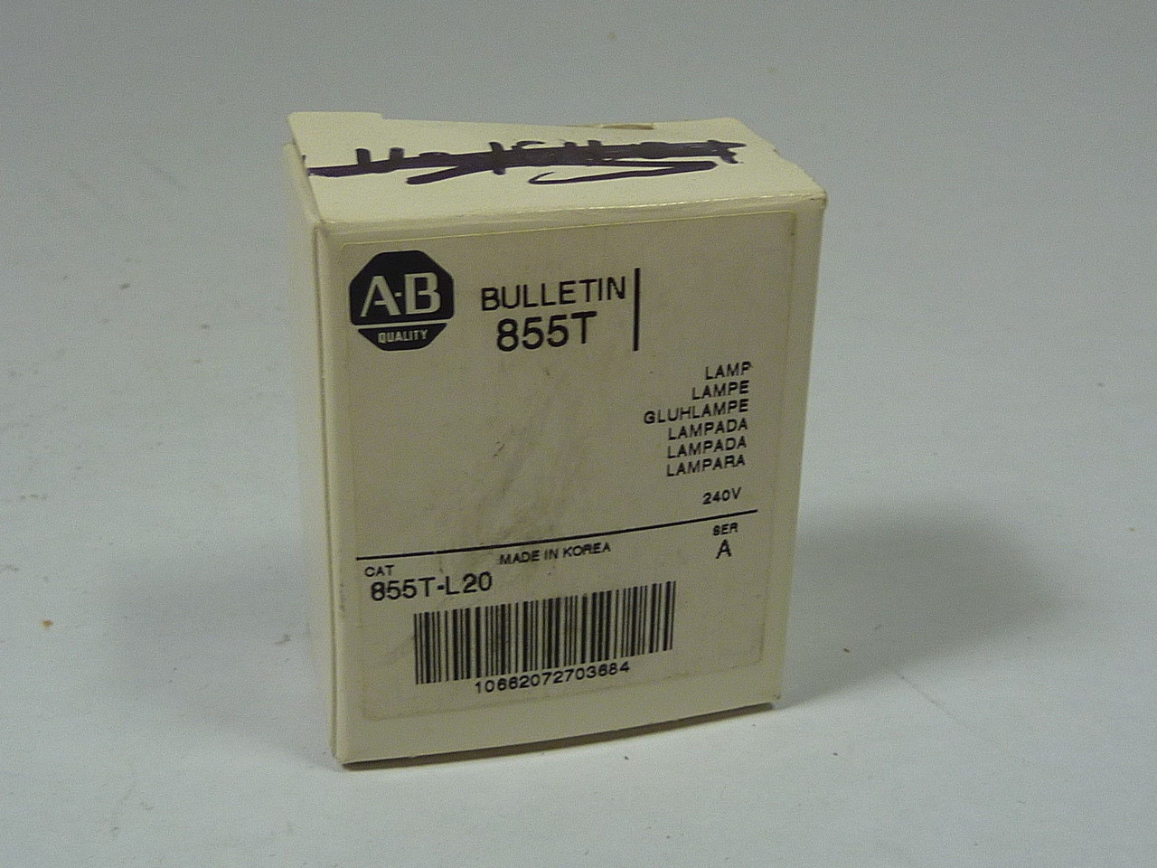 Allen-Bradley 855T-L20 Incandescent Lamp 240V Ser. A ! NEW !