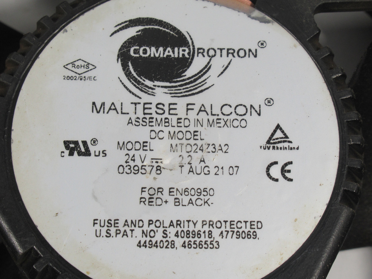 Comair Rotron MTD24Z3A2 Axial Fan 24VDC 2.2A USED