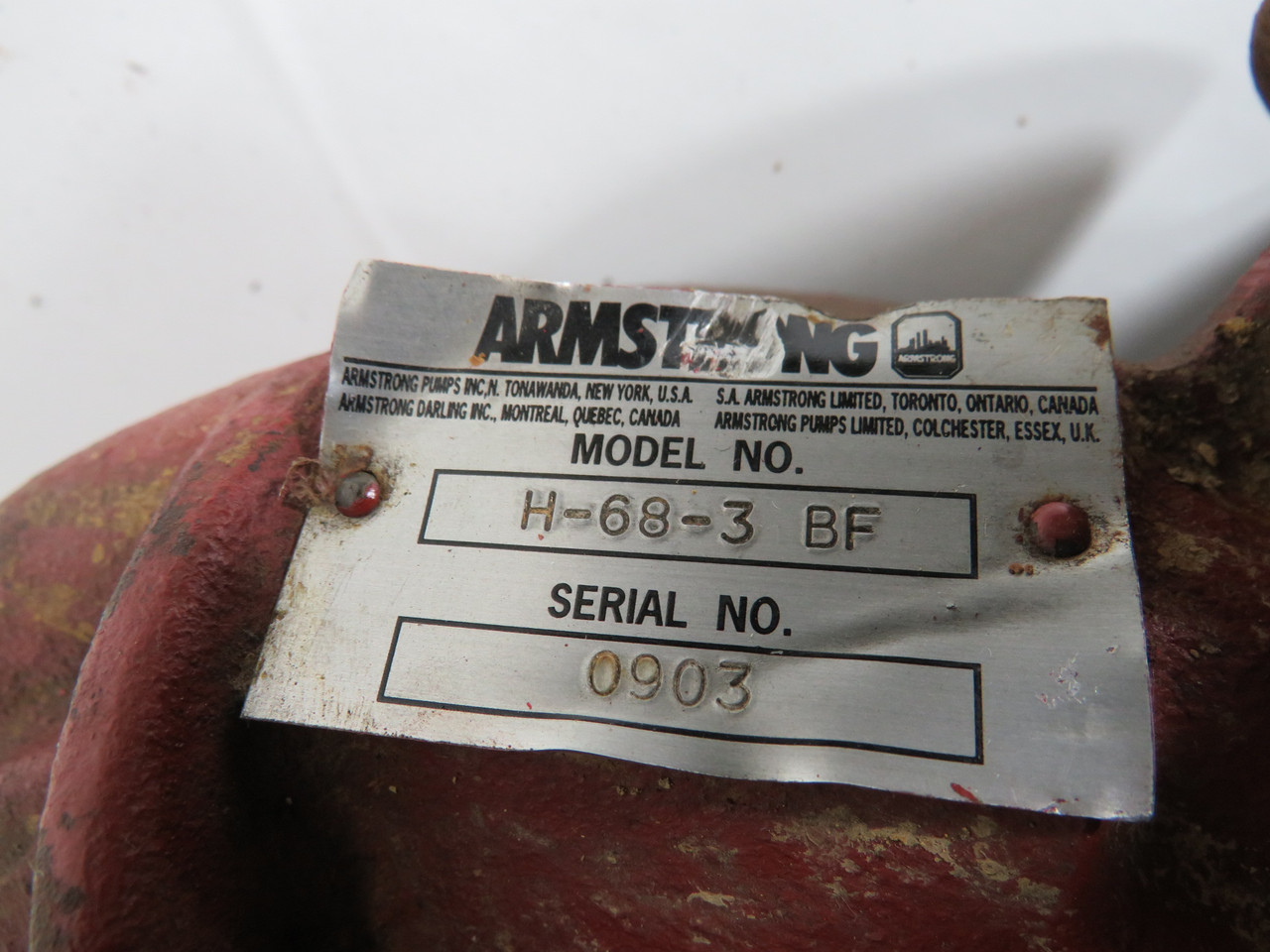 Armstrong H-68-3-BF Circulating Pump Head 2" NPT Cast Iron RUST/COS DMG USED