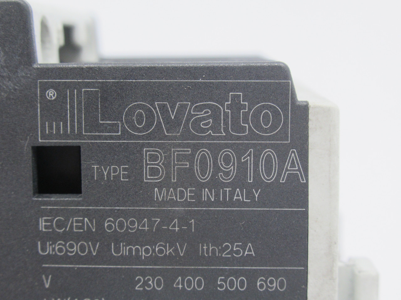 Lovato BF0910A12060 Non-Reversing Contactor 110/120V 50/60Hz 3P 25A USED