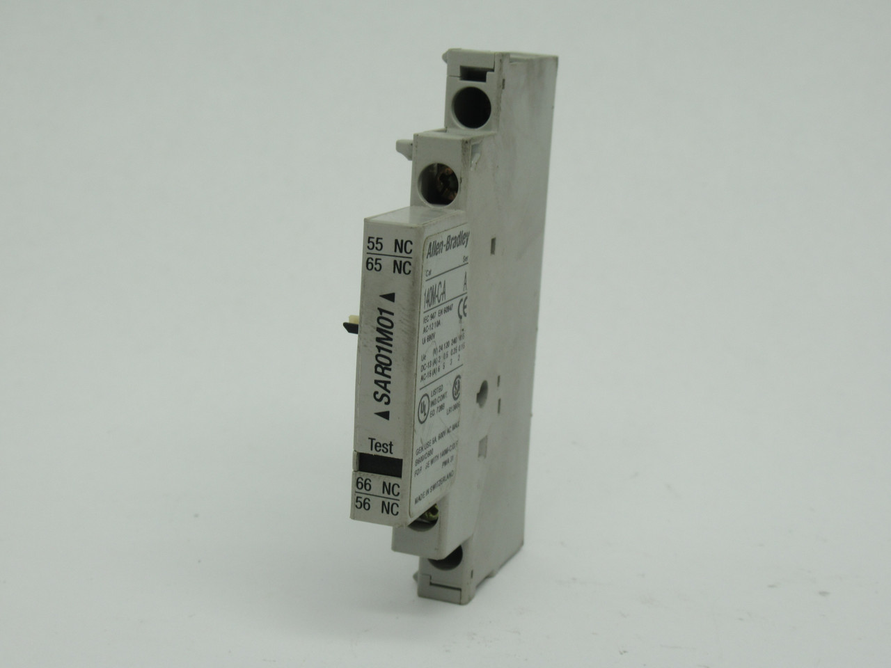 Allen-Bradley 140M-C-ASAR01M01 Side Mount Trip Contact Block 2NC 600V 5A USED
