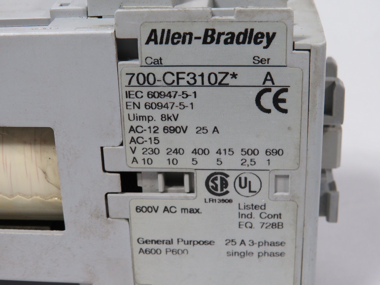 Allen-Bradley 700-CF310ZJ Series A Control Relay 24VDC 25A 3NO 1NC USED