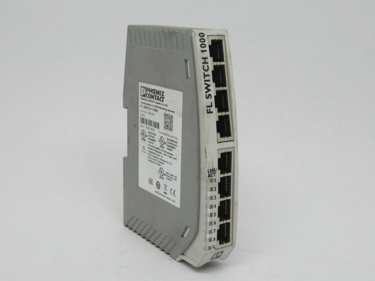 Phoenix Contact FL-SWITCH-1108N Ethernet Switch 8-Port *MISSING CONNECTOR* USED