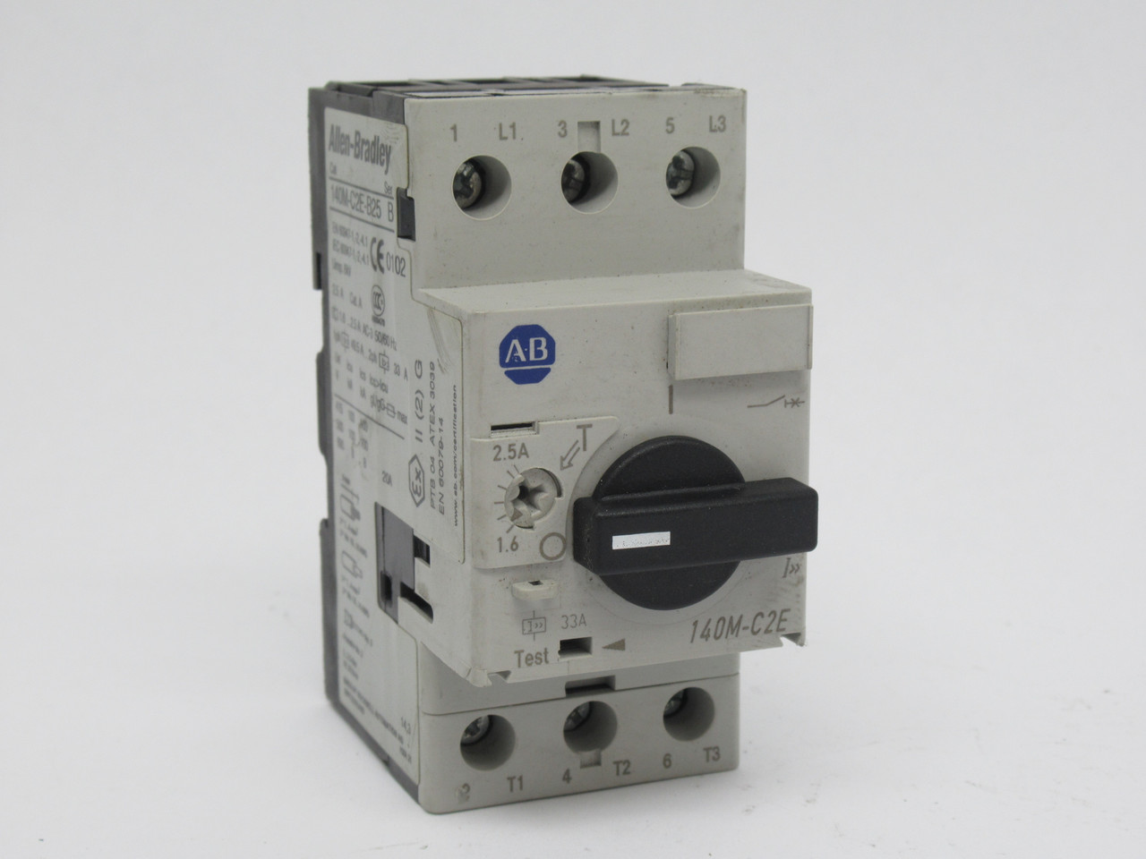 Allen-Bradley 140M-C2E-B25 Motor Protection Circuit Breaker NO AUX CONTACT USED