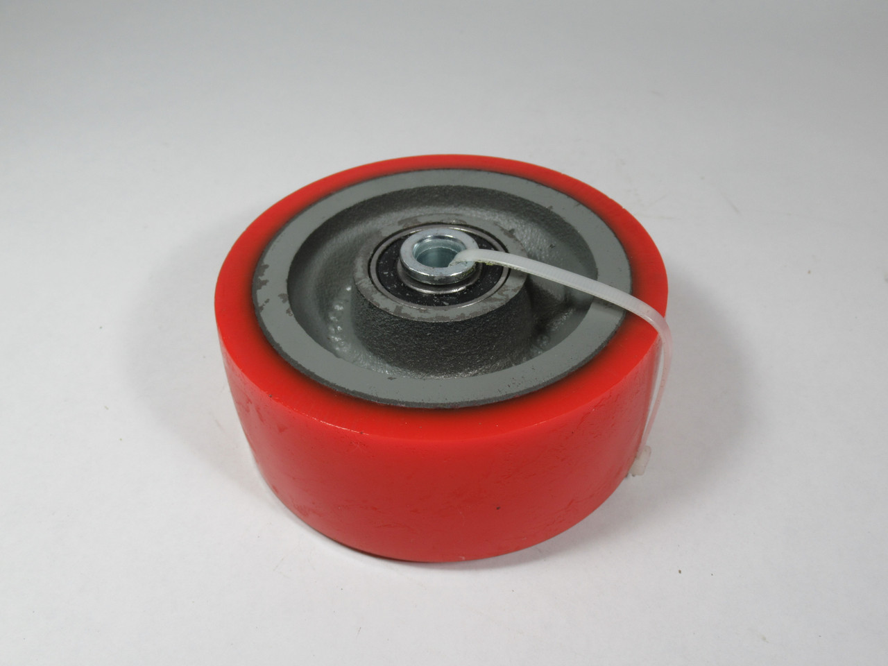 Generic Red Caster Wheel 5" OD 1/2" ID 2" W C/W 6203RS Bearing USED