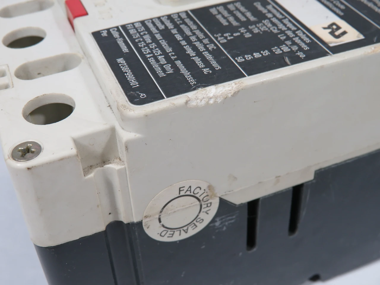 Cutler-Hammer HMCP030H1C Circuit Breaker 3-Pole 30A 600VAC Broken Edge USED