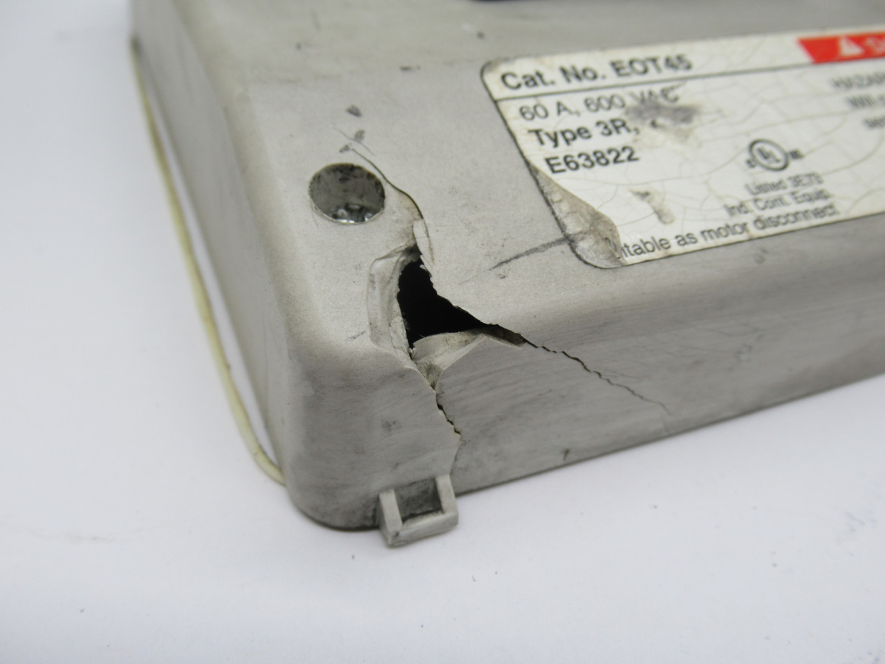 ABB EOT45 Plastic Enclosed Disconnect Switch 60A 600VAC *CRACKED* USED