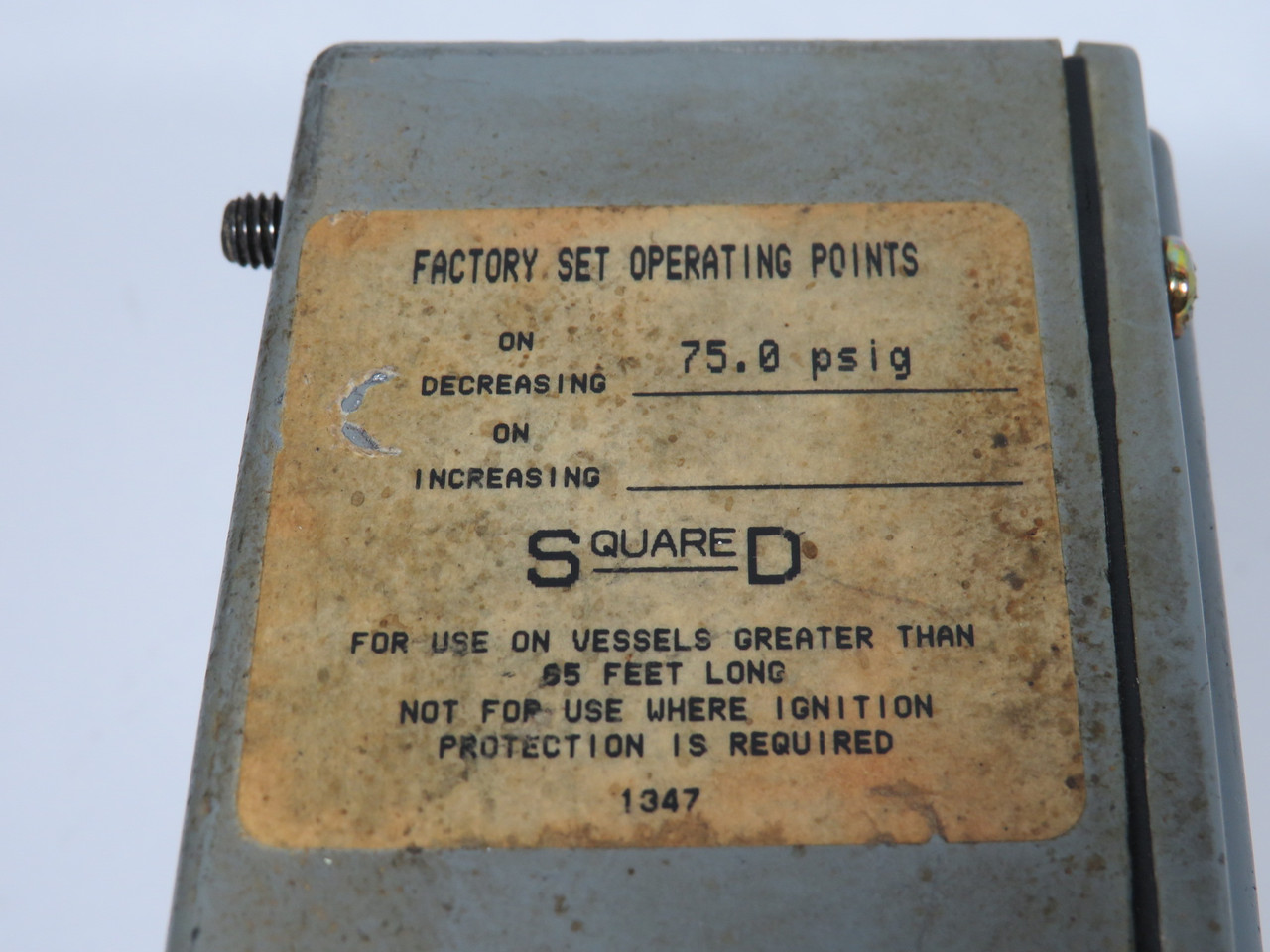 Square D 9012-GAW-5 Ser C Pressure Switch 3-150 psig 474 psig  No Form USED