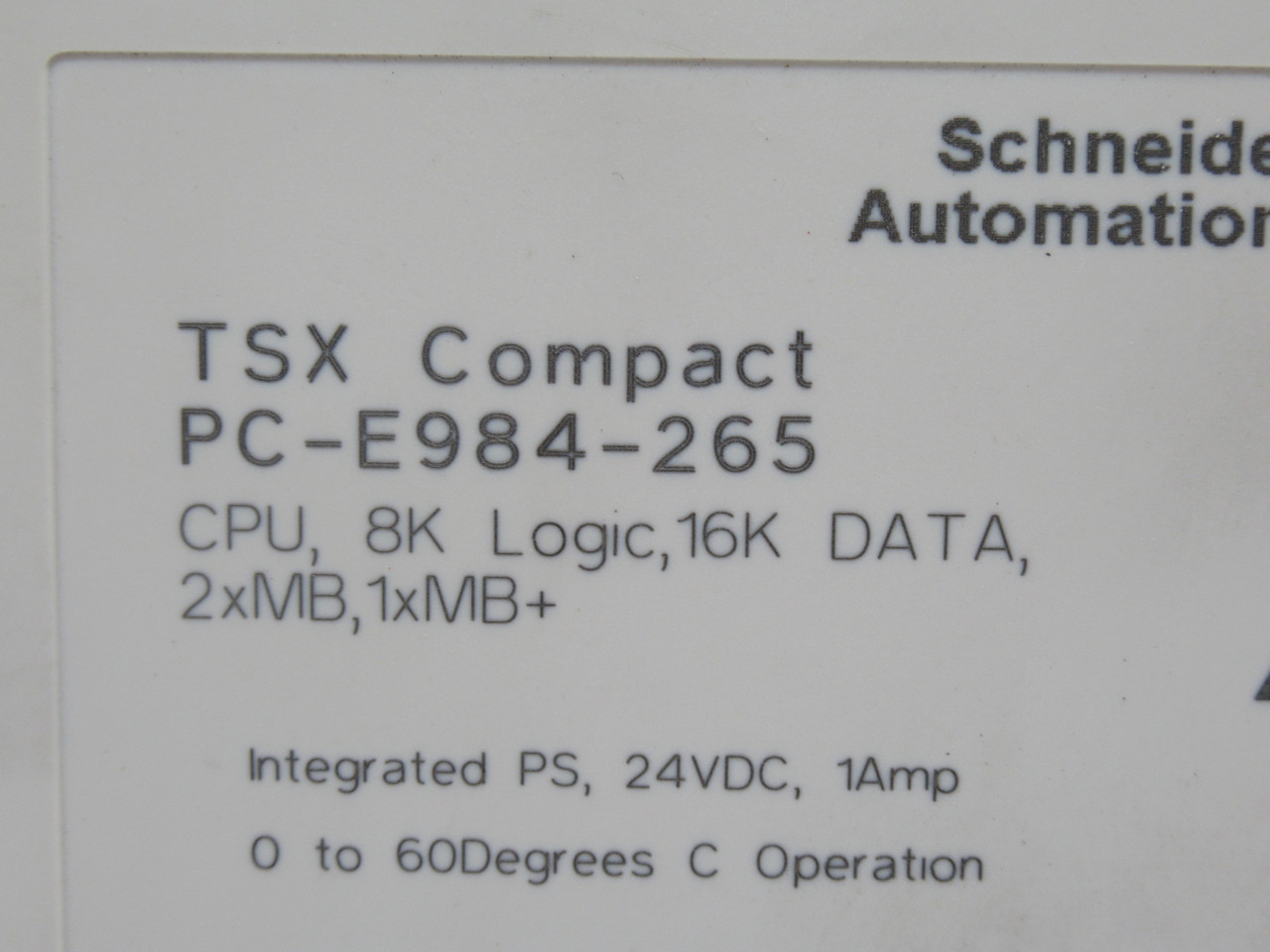 Schneider Electric PC-E984-265 TSX Compact Controller 24VDC 1A USED