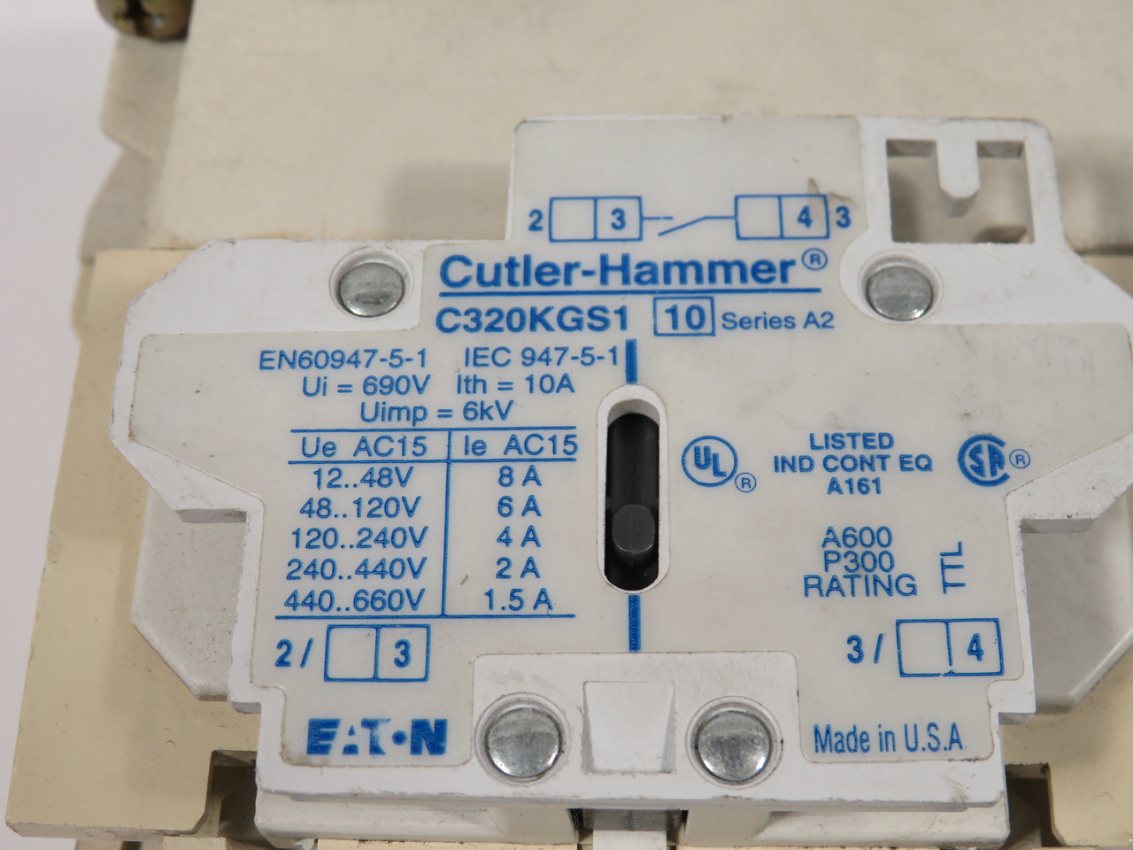 Cutler-Hammer AN16DN0AB Non-Reversing Starter 27A 3P 110V@50Hz 120V@60Hz USED
