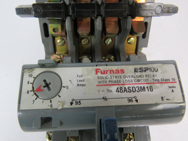 Furnas 48ASD3M10 Starter 5-10A 500V@50Hz 550-600V@60Hz MISSING HARDWARE USED