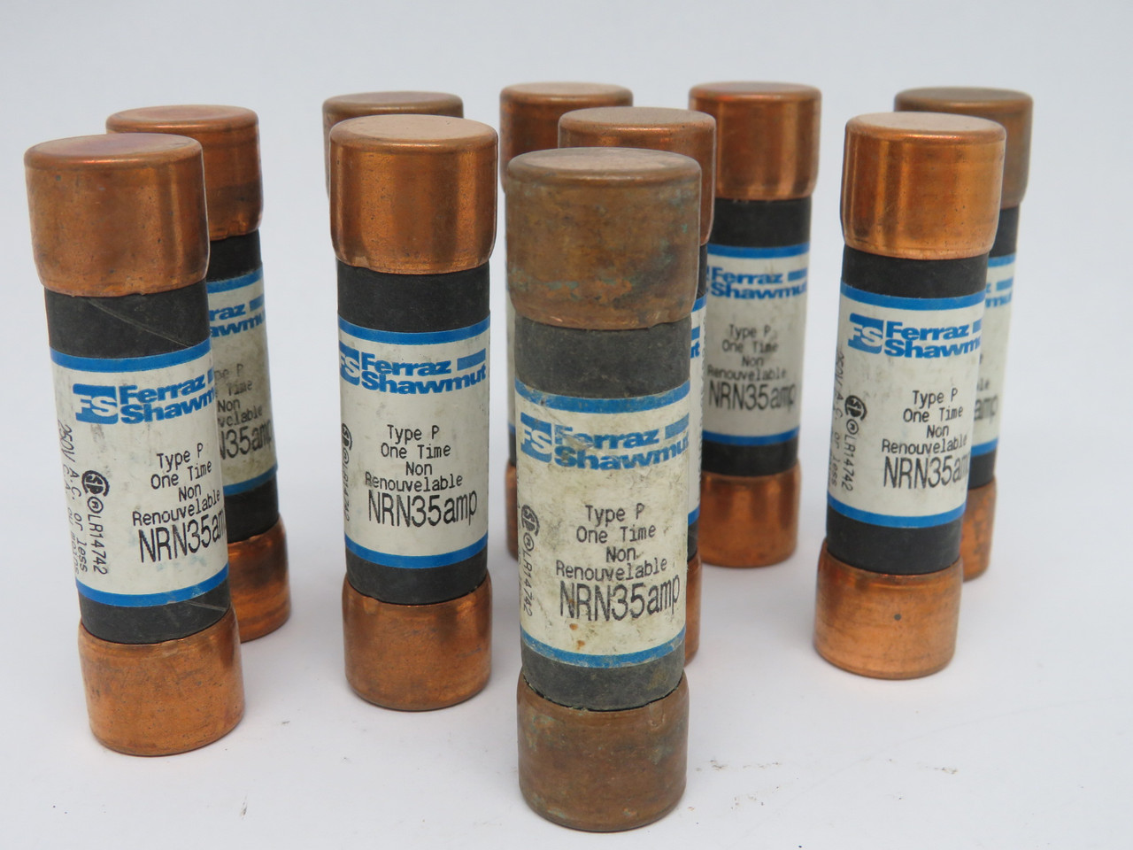 Ferraz Shawmut NRN35 One Time Fuse 35A 250VAC Lot of 10 USED