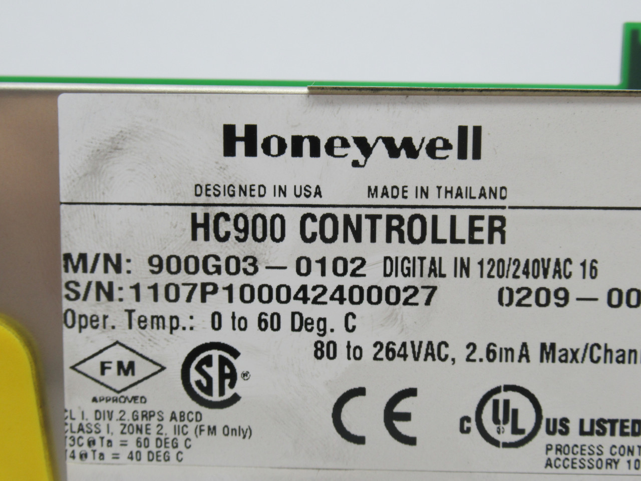 Honeywell 900G03-0102 Digital Input Module 16 Channel 120/240VAC USED