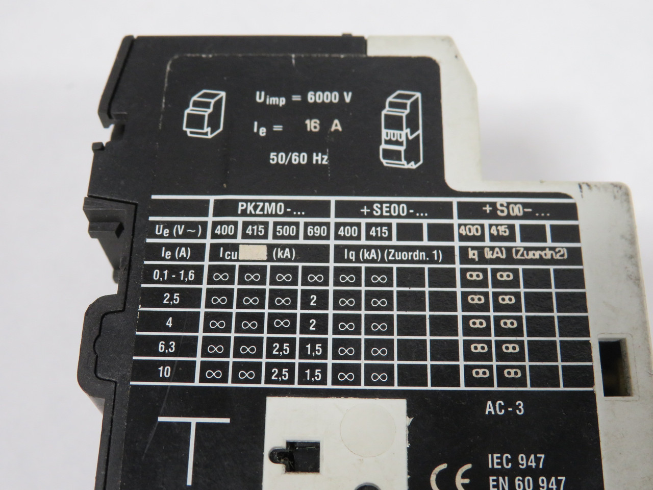 Klockner-Moeller PKZM0-16 Manual Motor Controller 10-16A USED