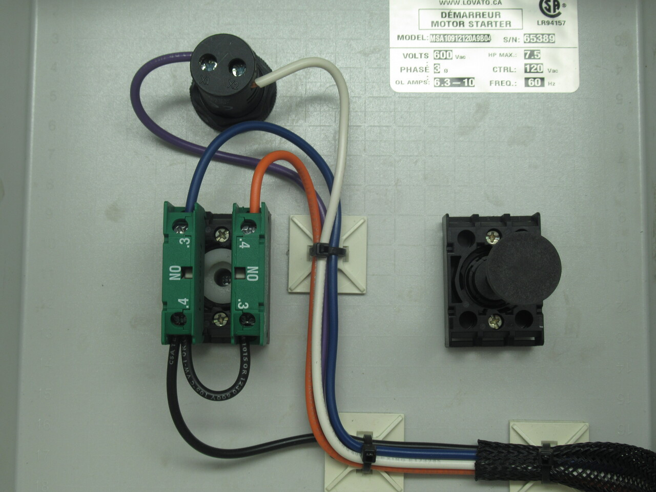 Lovato MSA10912120A9B04 Enclosed Motor Starter 6.3-10A 3Ph 600VAC 7.5HP USED