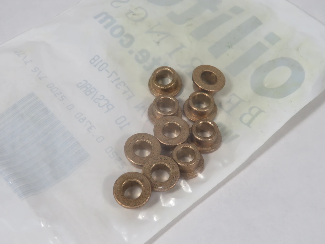 Oilite FF317-01B Flanged Sleeve Bearing 1/2" OD 1/4" ID 1/4" W 10-Pack NWB