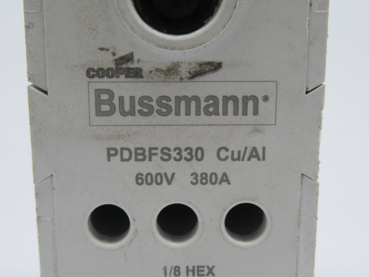 Cooper Bussmann PDBFS330 Power Distribution Block Cu/Al 600V 380A USED