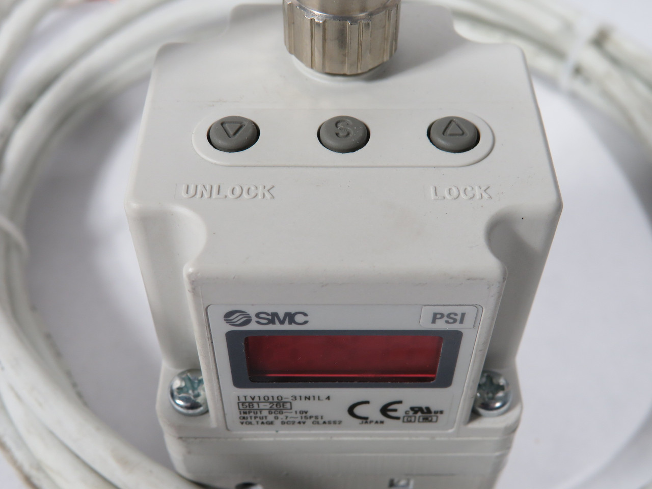 SMC ITV1010-31N1L4 Electro-Pneumatic Regulator 0.1MPa 0.7-15psi DMG'D CABLE USED