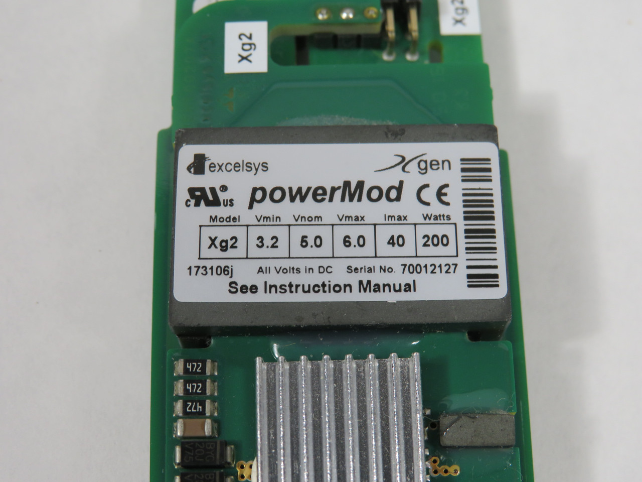 Excelsys XG2 DC Power Output Module 3.2Vmin 5Vnom 6Vmax 40A 200W NOP