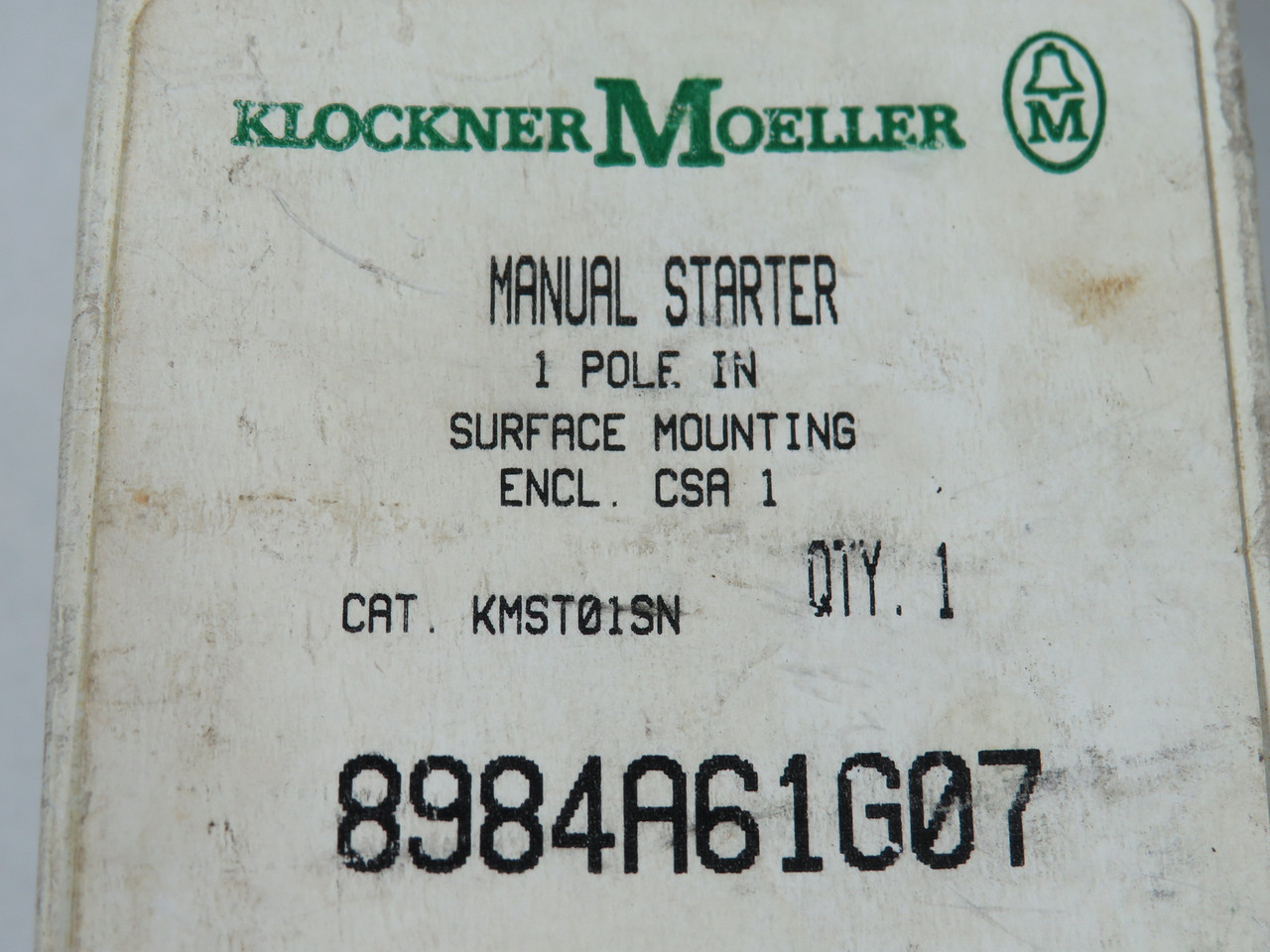Moeller 8984A61G07 Manual Starter 1-Pole 120/240VAC NEW